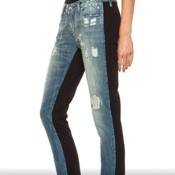 IRO Women's Denim Rayley Jeans Distressed Front / Black Stretch Back Size 27 - Picture 1 of 10